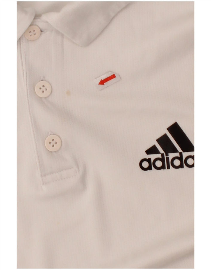 ADIDAS Mens Aeroready Polo Shirt Small White Polyester
