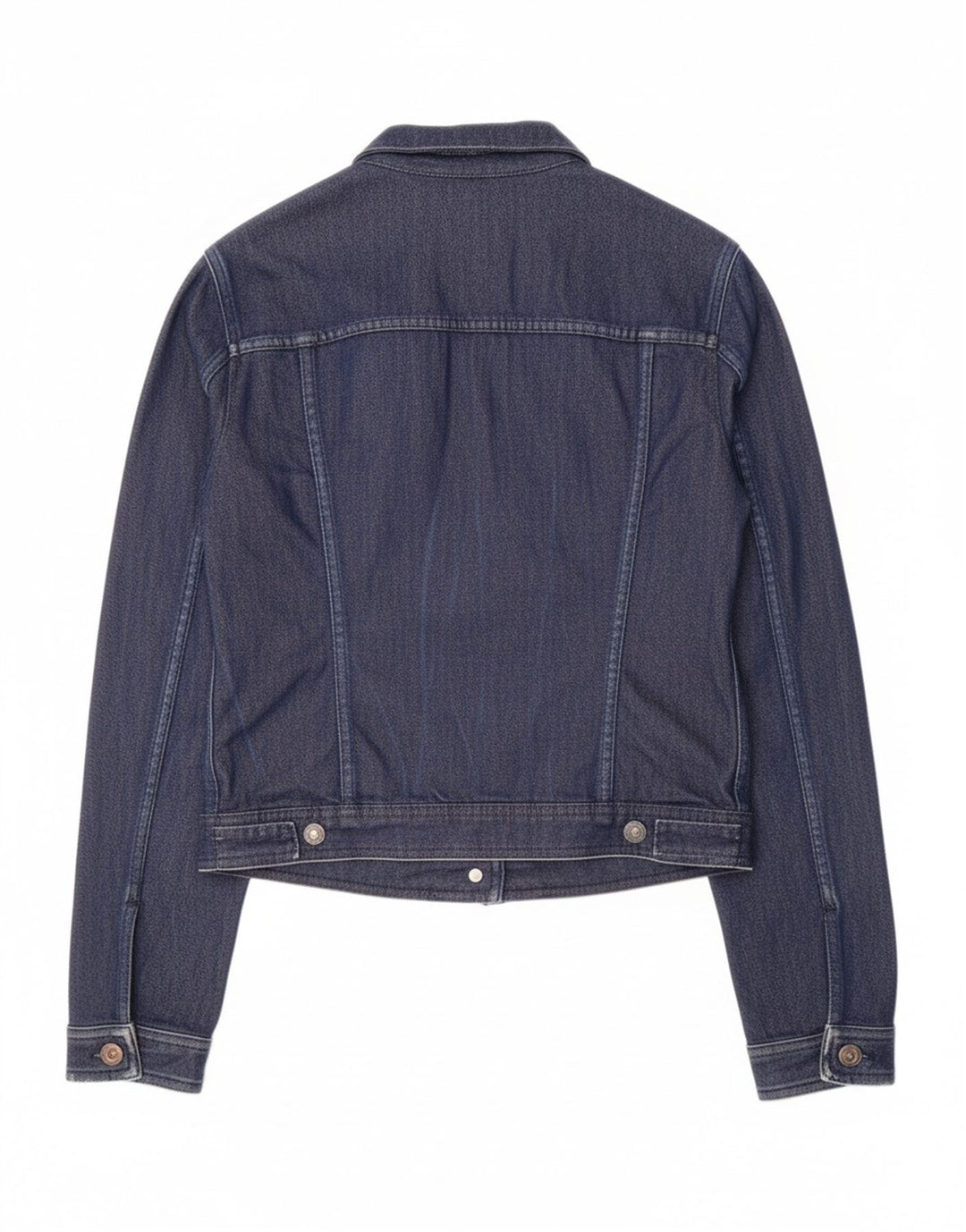 BENETTON Womens Denim Jacket UK 10 Small Navy Blue Cotton