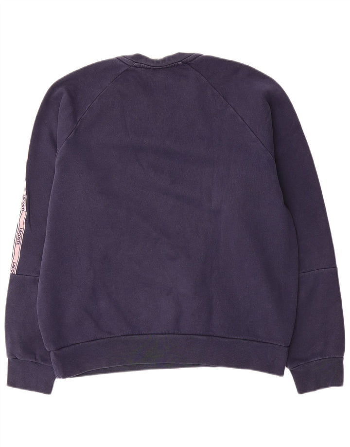 Lacoste Mens Graphic Sweatshirt Jumper Size 4 Medium Navy Blue Colourblock