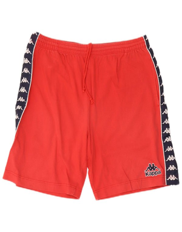 Kappa Mens Graphic Sport Shorts Large Rojo Colorblock Algodón