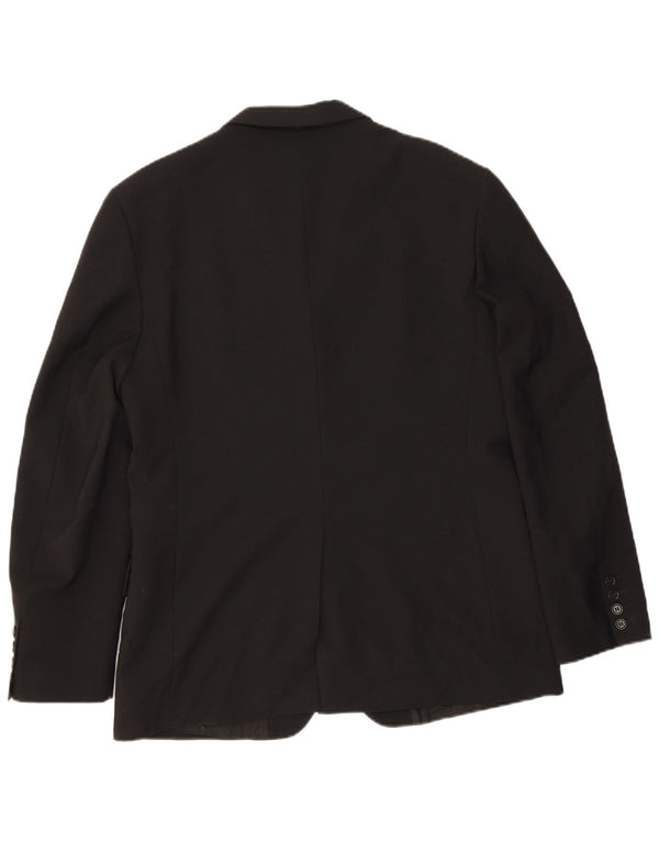 Sisley Mens 3 Button Blazer Jacket IT 50 Large Black Polyester