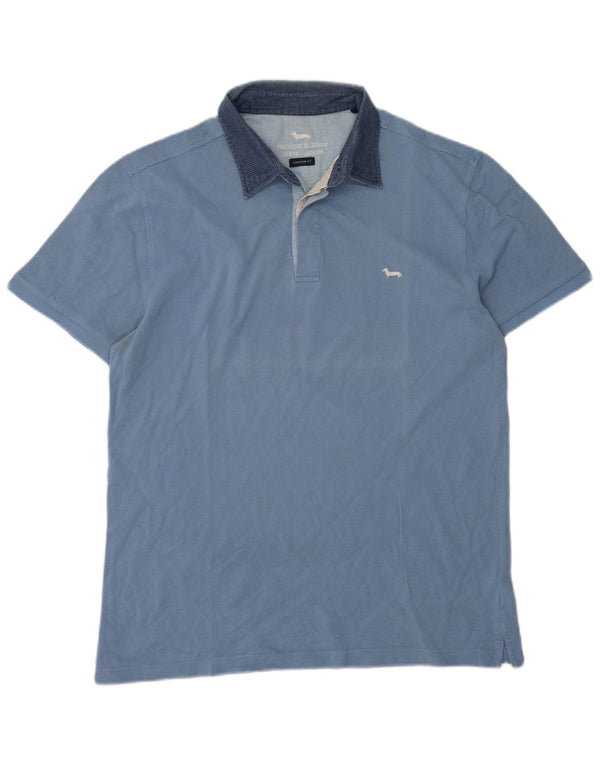 Polo da rugby da uomo a vestibilità stretta Harmont & Blaine 2XL Blu
