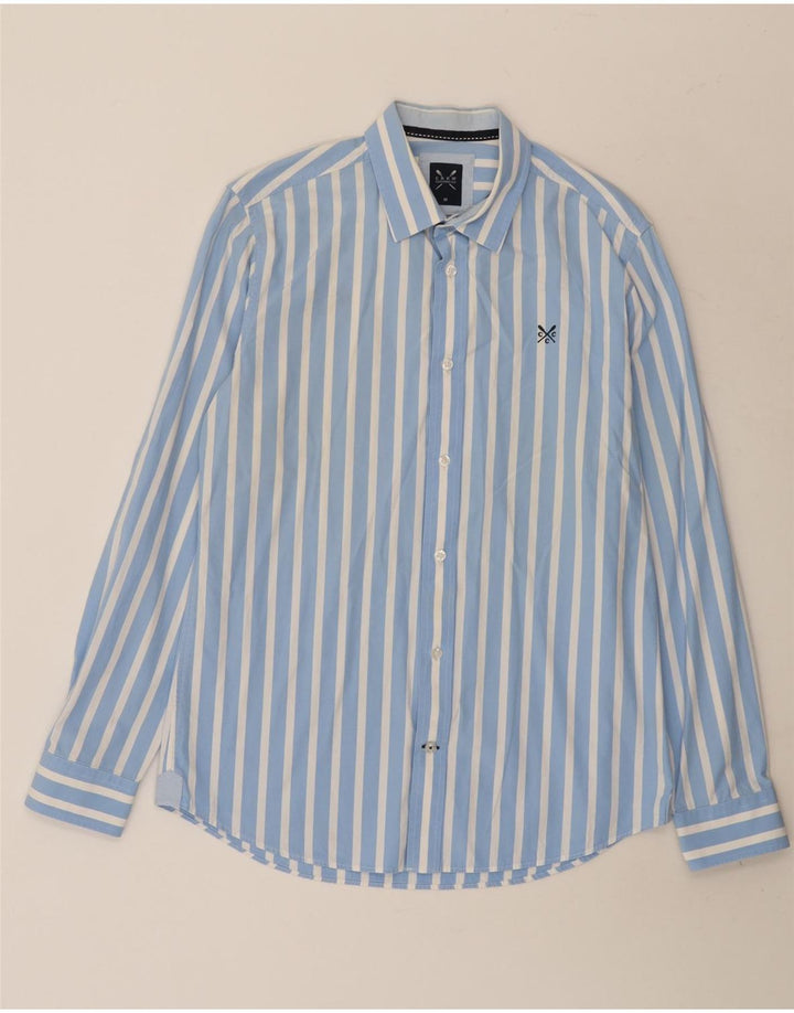 Chemise Homme Crew Clothing Coton Rayé Bleu Moyen