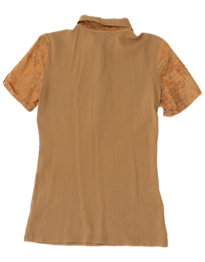 ALVIERO MARTINI Dame poloshirt IT 42 Medium Khaki ternet bomuld