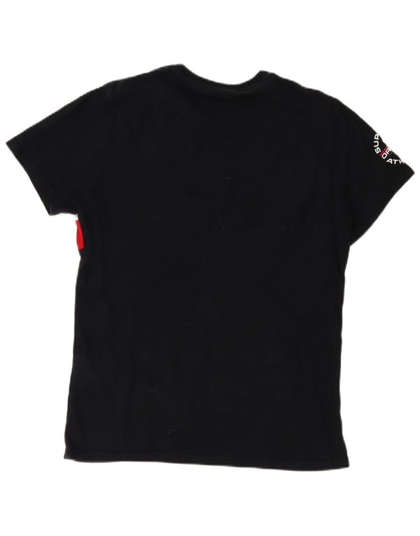 Superdry Mens Graphic T-Shirt Top Large Black Colourblock Cotton