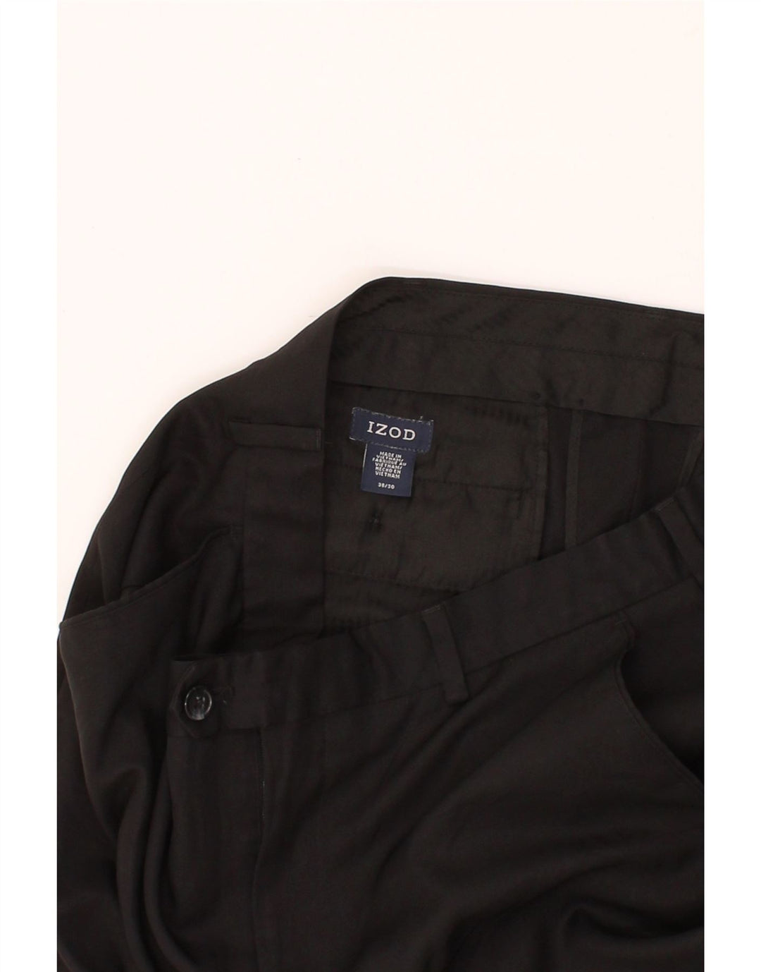 IZOD Mens Straight Chino Trousers W36 L30 Black Polyester Vintage Izod and Second-Hand Izod from Messina Hembry 