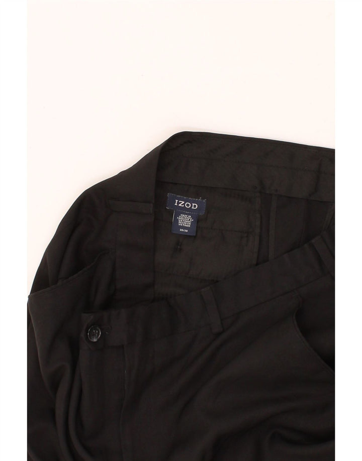 IZOD Mens Straight Chino Trousers W36 L30 Black Polyester Vintage Izod and Second-Hand Izod from Messina Hembry 