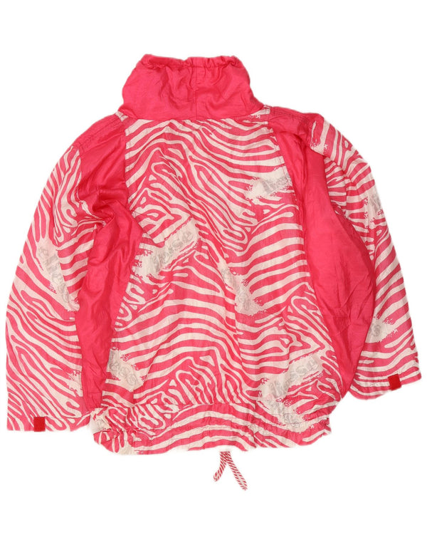 Ellesse Femme Pull Survêtement Top Veste UK 22 3XL Rose Imprimé Animal