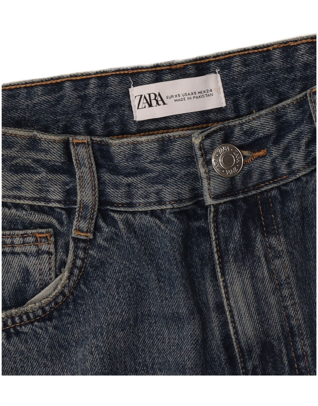 Zara Womens Denim Skirt XS W24 Blue