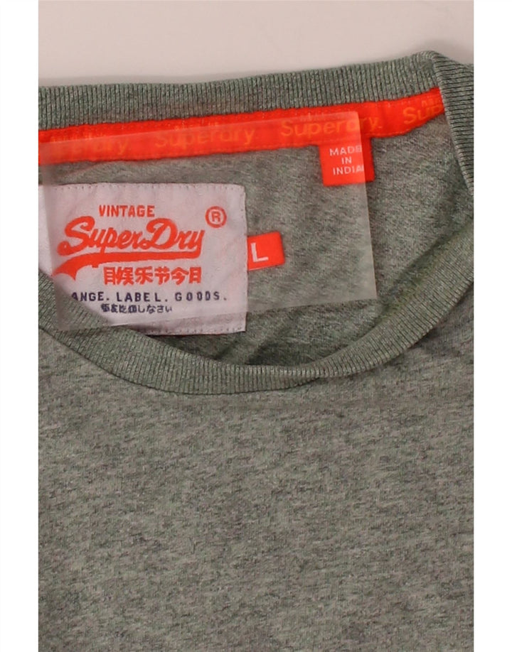 SUPERDRY Womens T-Shirt Top Large Green Flecked Vintage Superdry and Second-Hand Superdry from Messina Hembry 