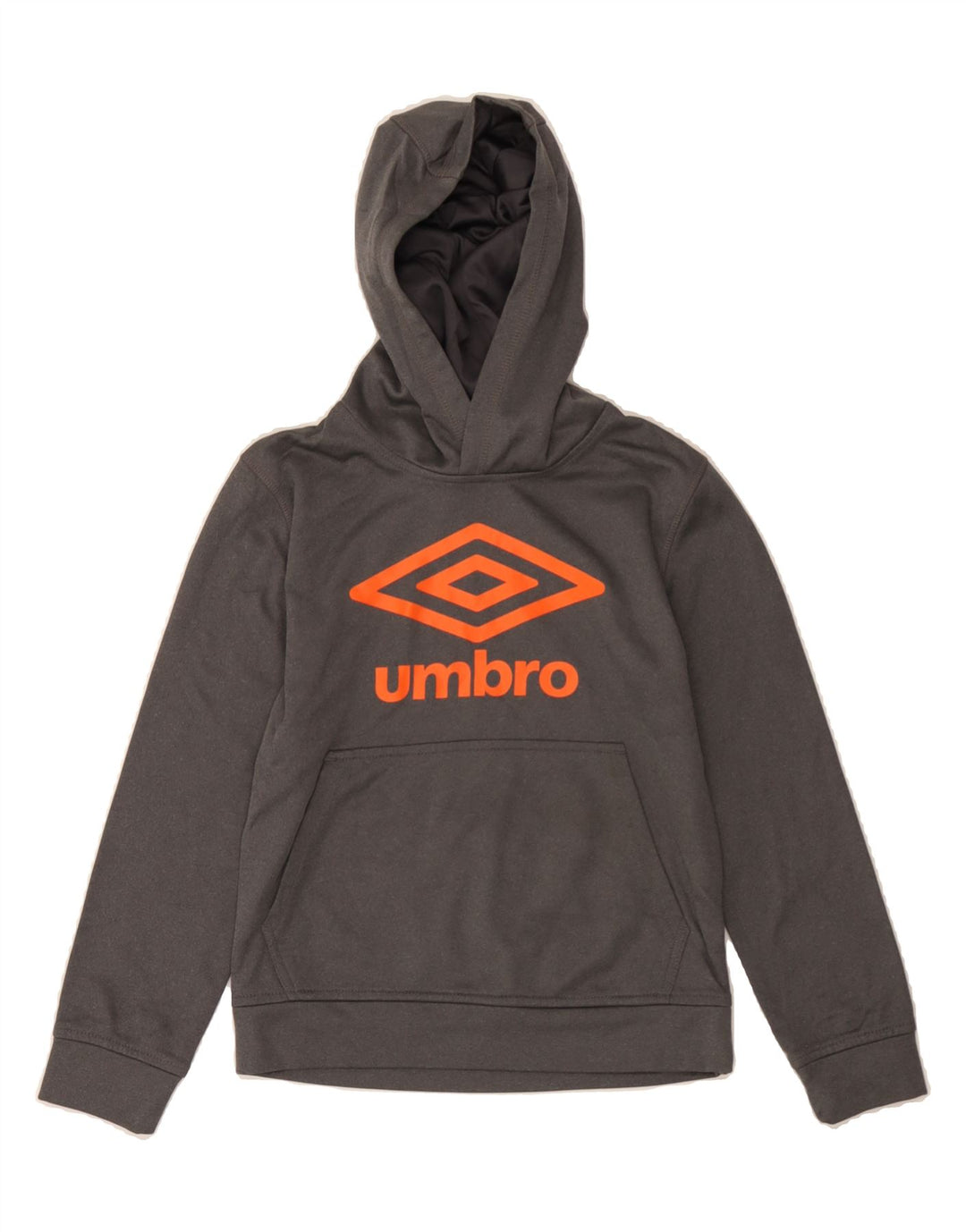 UMBRO Boys Graphic Hoodie Jumper 8-9 Years Medium Silver Polyester Vintage Umbro and Second-Hand Umbro from Messina Hembry 