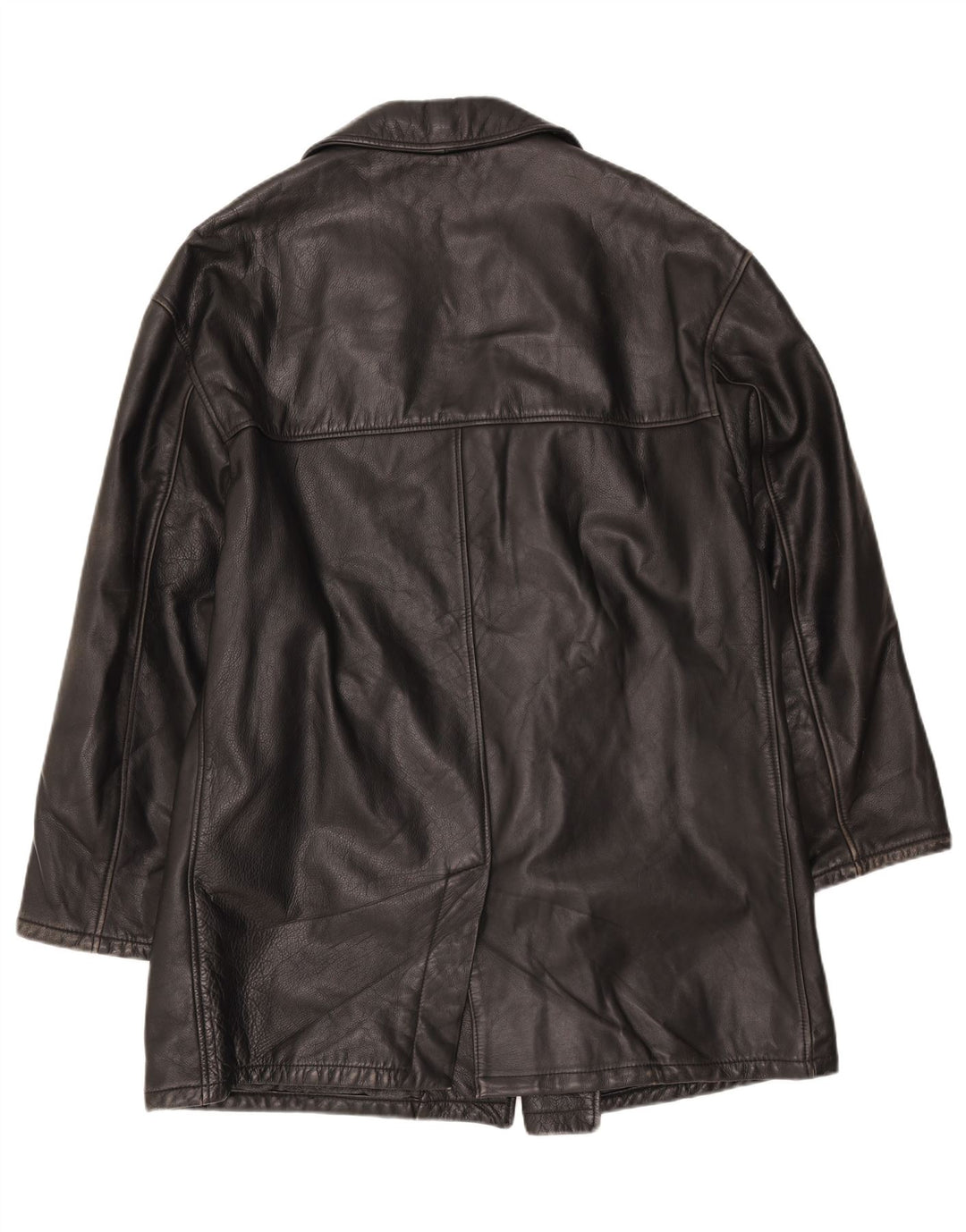 VINTAGE Mens Leather Coat UK 40 Large Black Vintage Vintage and Second-Hand Vintage from Messina Hembry 