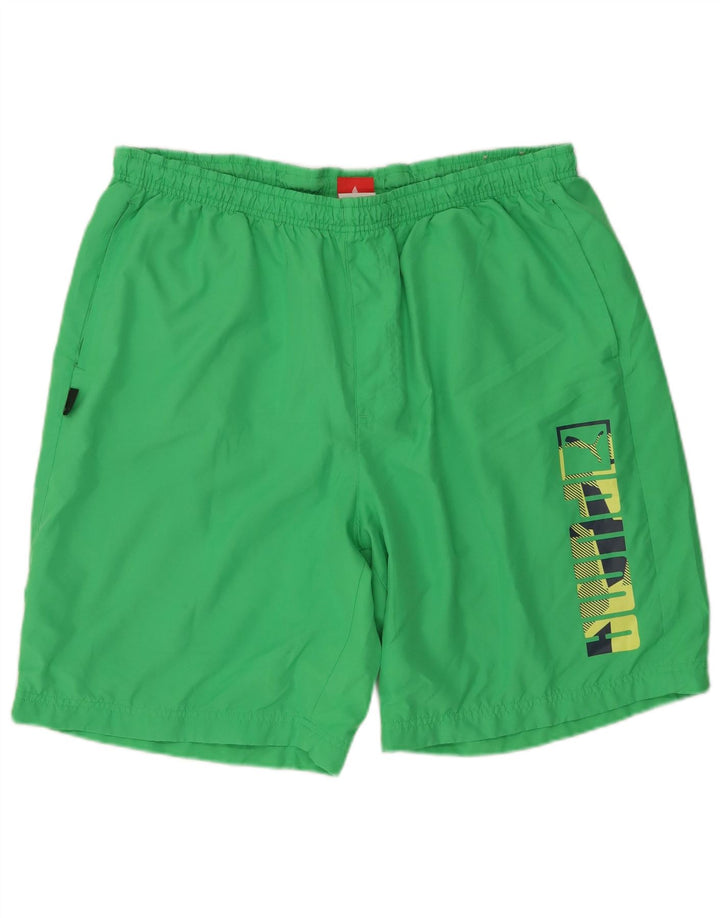 Pantaloncini sportivi grafici da uomo Puma XL verde poliestere