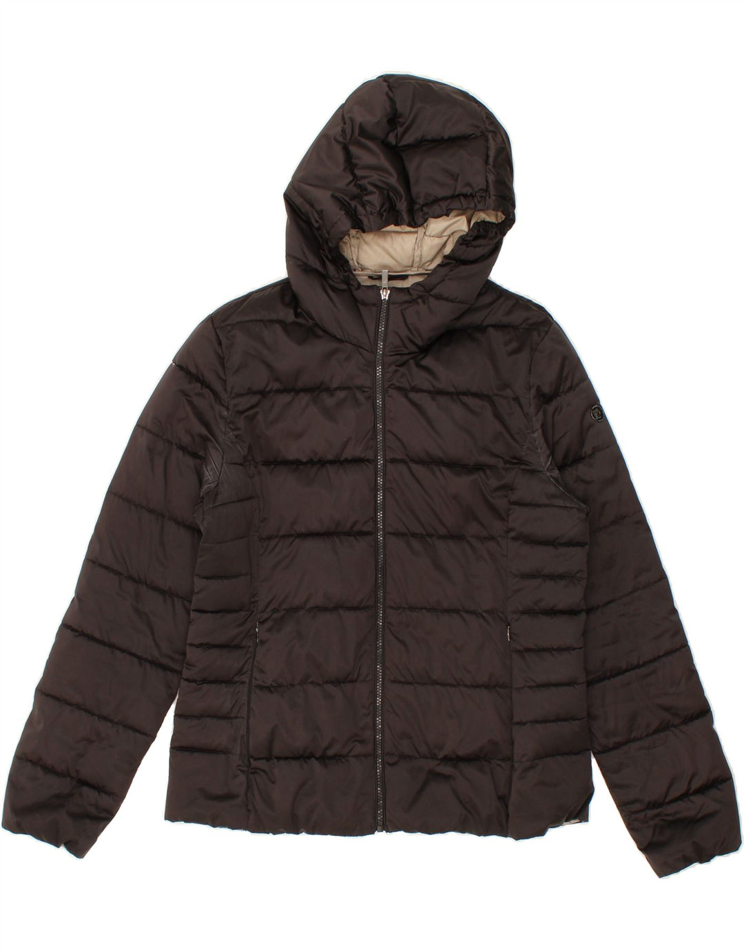 DACK'S Womens Hooded Padded Jacket UK 18 XL Black Polyester Vintage Dack's and Second-Hand Dack's from Messina Hembry 