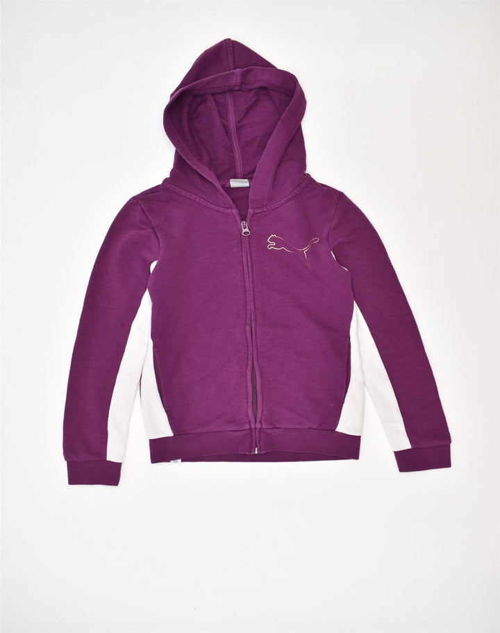 PUMA Boys Zip Hoodie Sweater 9-10 Years Purple Cotton | Vintage | Thrift | Second-Hand | Used Clothing | Messina Hembry 