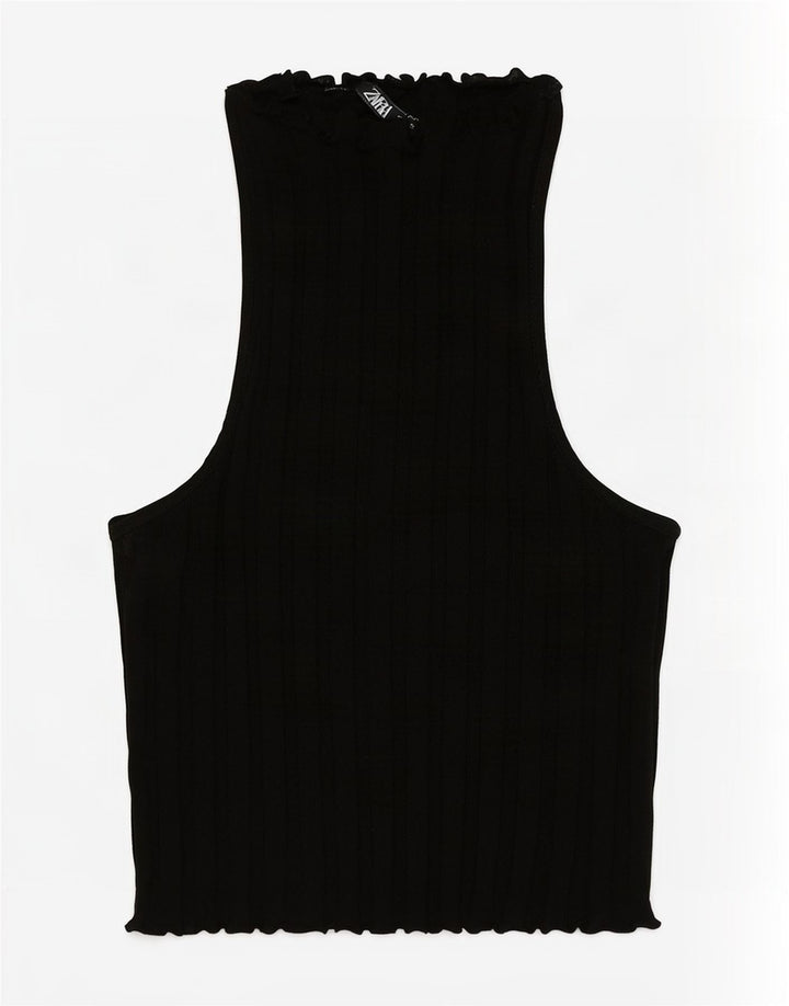 Zara Womens Vest Top UK 8 Small Black