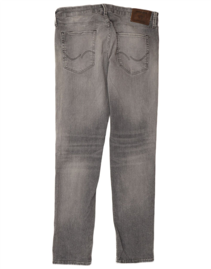 JACK & JONES Mens Slim Jeans W34 L32 Grey Cotton