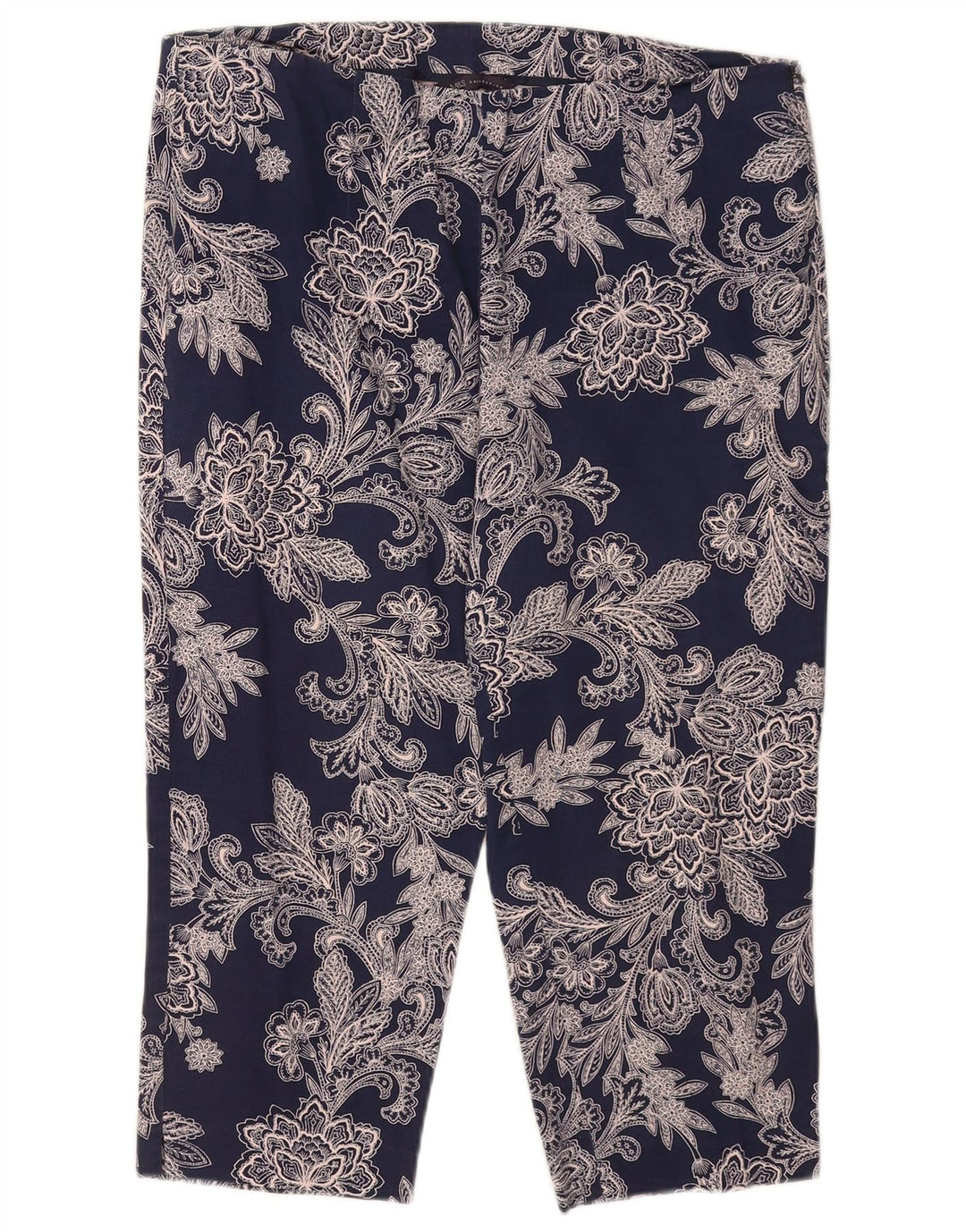 Marks & Spencer Womens Abstract Pattern Capri Trousers UK 16 Large W34 L19
