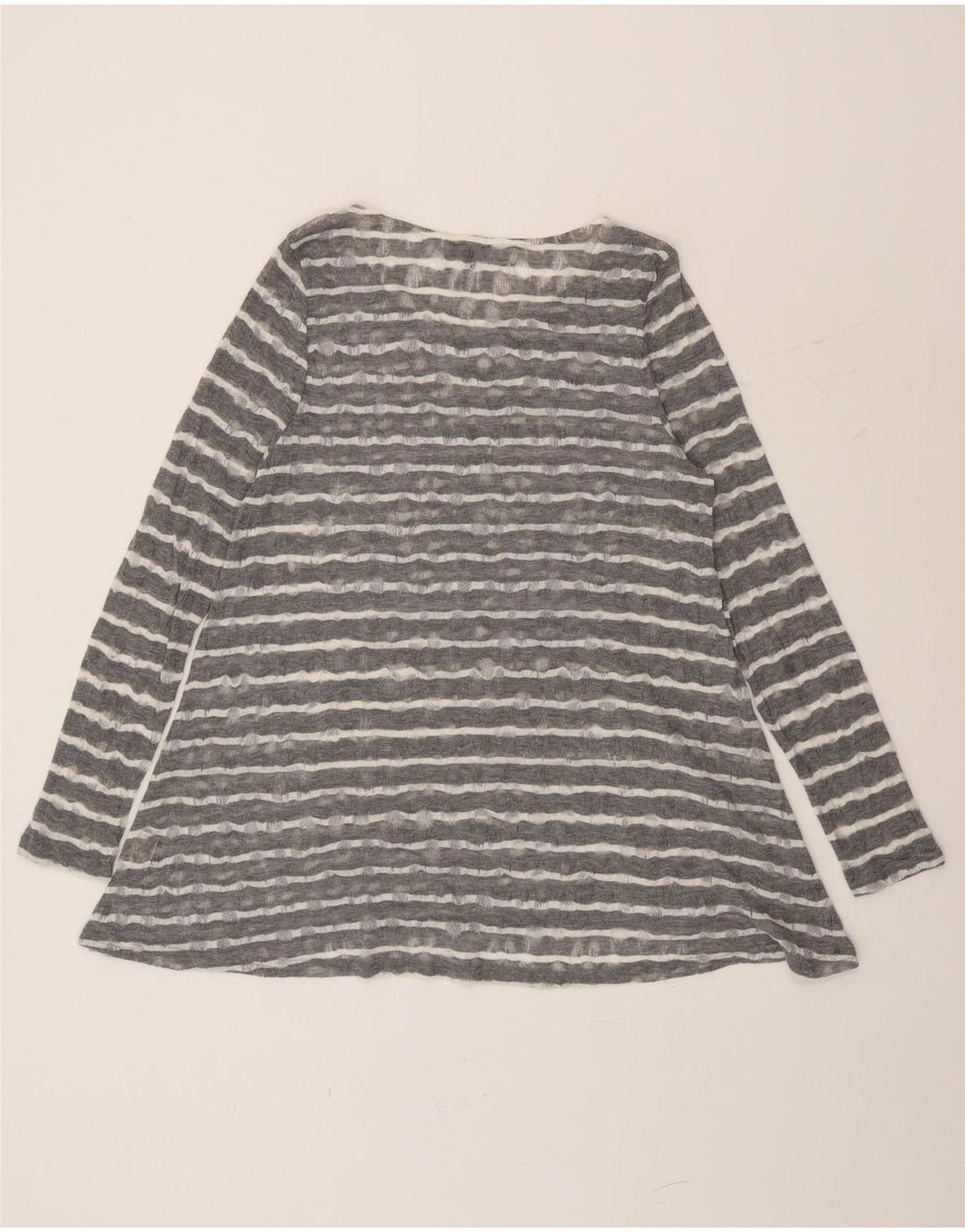 Phase Eight Womens Long Sleeve Tunic Top UK 14 Medium Grey Striped
