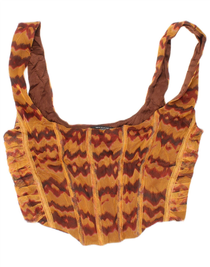 Zara Womens Crop Top Medium Brown Viscose Bohemian