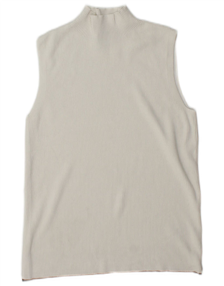 Canotta da donna Marks & Spencer UK 14 grande in viscosa bianca