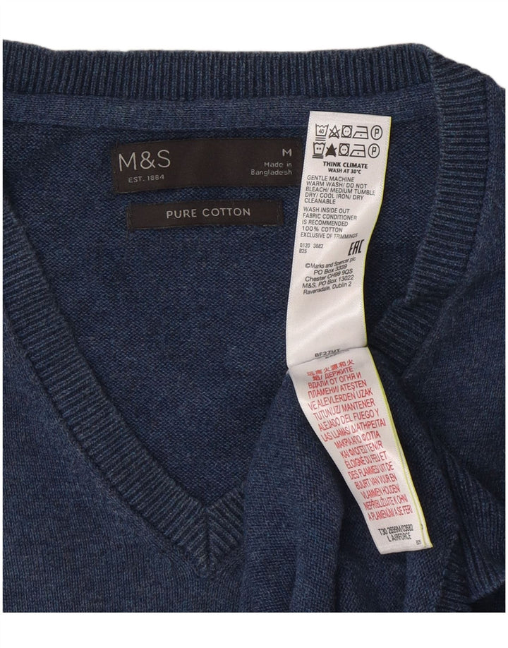 Marks & Spencer Mens Vest Tank Top Medium Navy Blue Cotton