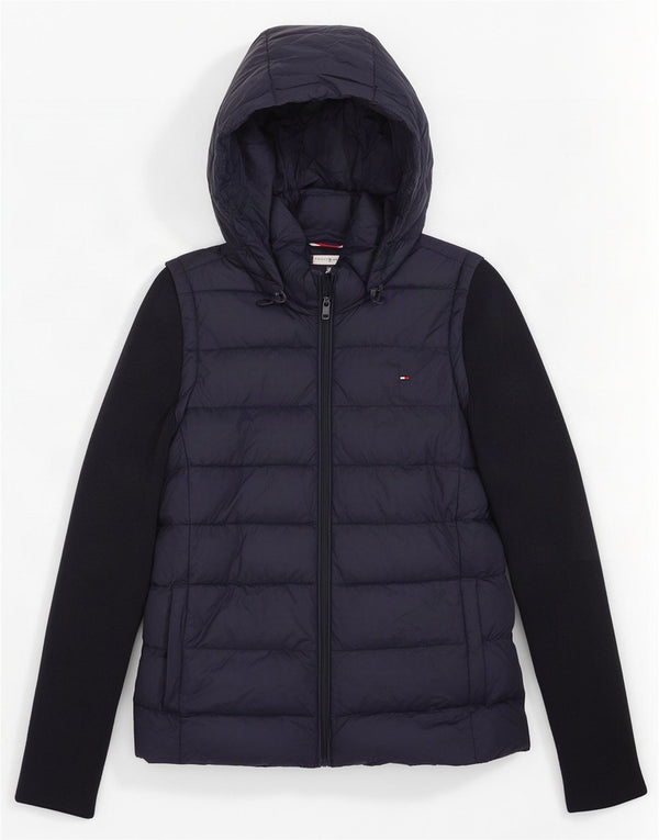 Giacca imbottita con cappuccio da uomo Tommy Hilfiger UK 6 XS blu navy in poliammide
