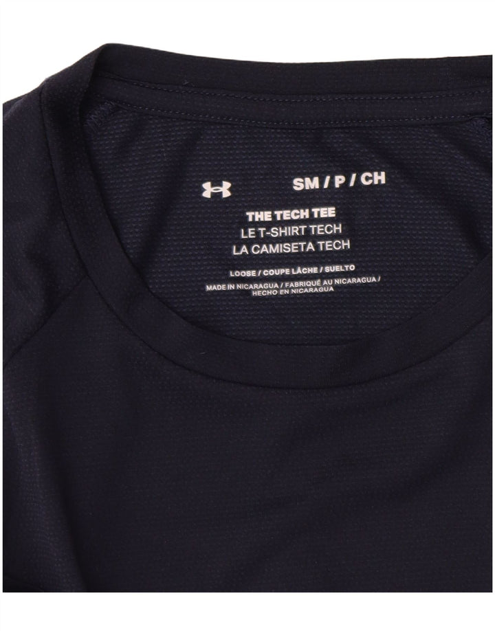 Under Armour Mens T-Shirt Top Small Navy Blue Polyester