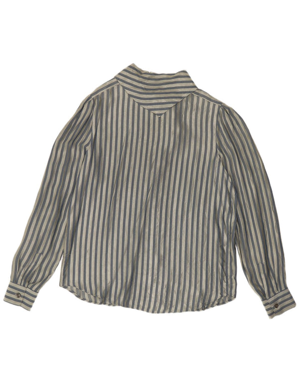 Vintage ženska košulja bluza UK 14 srednje plave pruge