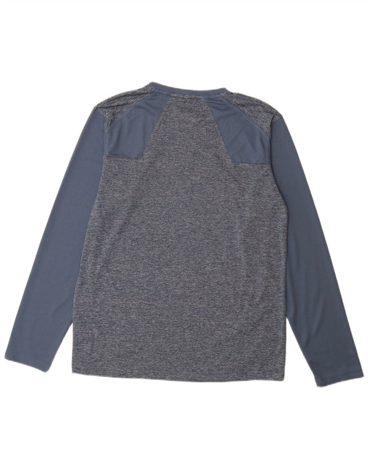Mountain Warehouse Mens Top Long Sleeve Medium Blue Colourblock Polyester