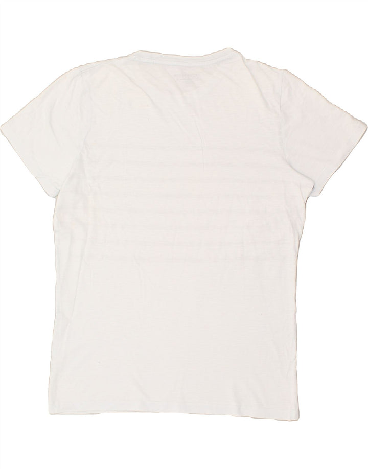 JACK & JONES Mens T-Shirt Top Medium White Striped Hawaiian | Vintage Jack & Jones | Thrift | Second-Hand Jack & Jones | Used Clothing | Messina Hembry 