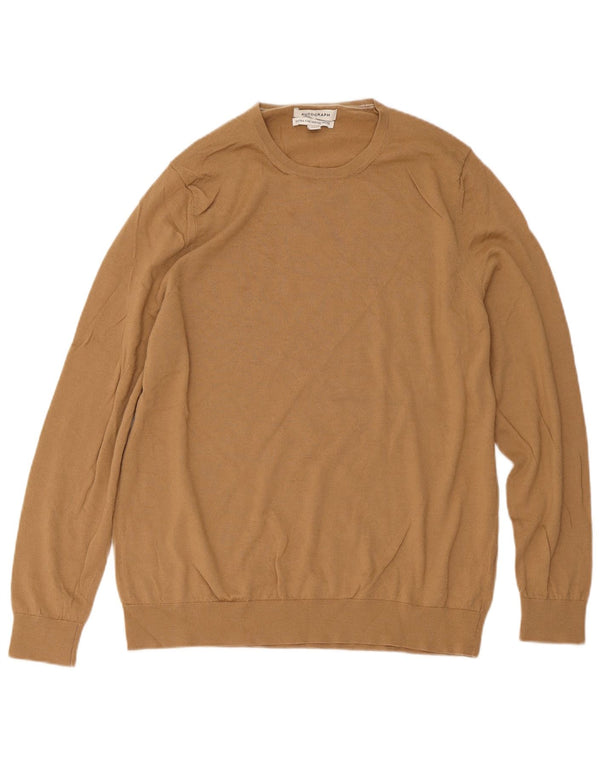 Marks & Spencer Herre Autograph Crew Neck Jumper Sweater 2XL Beige
