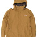 Męska kurtka przeciwdeszczowa z kapturem The North Face UK 40, duża, brązowa, poliestrowa