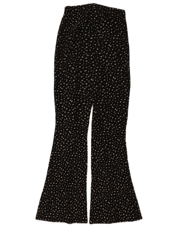 Topshop Dame Flare Casual Bukser UK 8 Small W26 L32 Black Spotted
