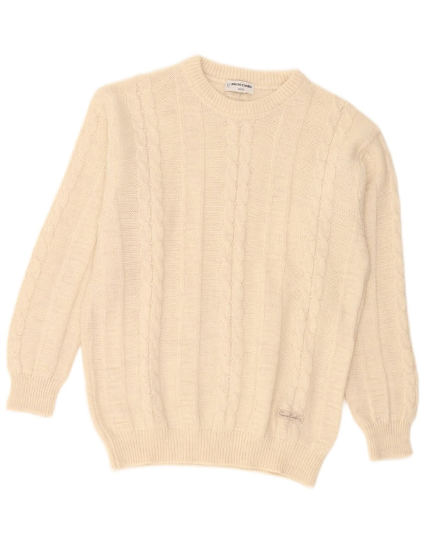 Pierre Cardin Mens Boat Neck Jumper Sweater Large Beige