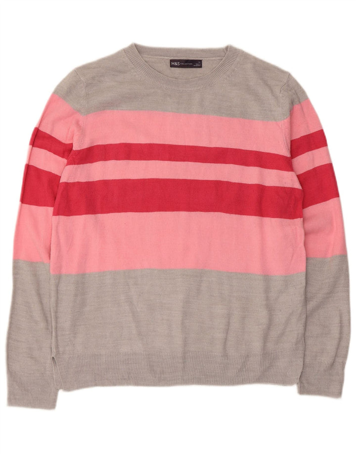 Marks & Spencer Damski sweter z dekoltem w łódkę, UK 12, średni szary