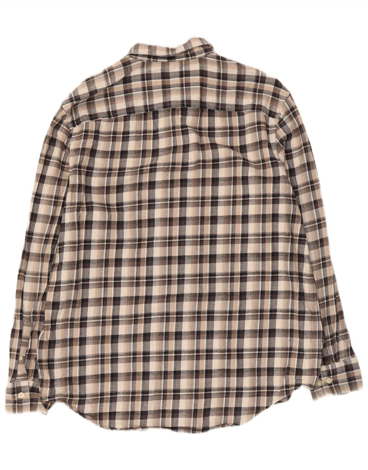 Calvin Klein Herre Flanelskjorte Medium Beige Ternet Bomuld