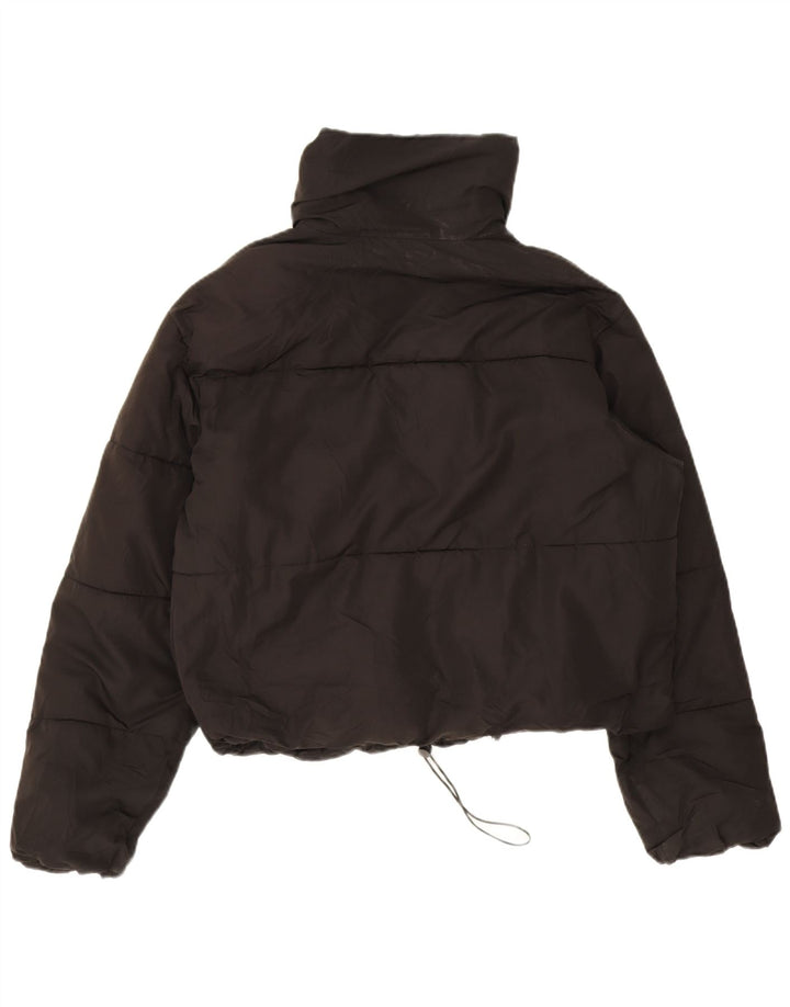 Zara Womens Crop Oversized Padded Jacket UK 6 XS Black Polyester