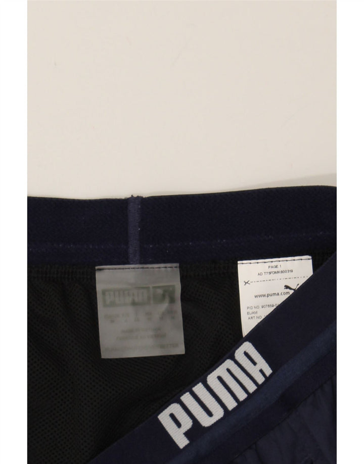 PUMA Mens Graphic Sport Shorts Medium  Navy Blue Polyester Vintage Puma and Second-Hand Puma from Messina Hembry 