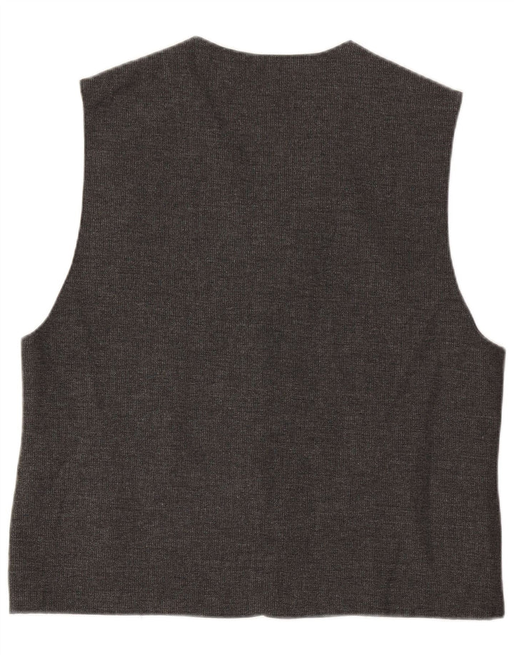 Vintage Mens Waistcoat 2XL Grey Wool