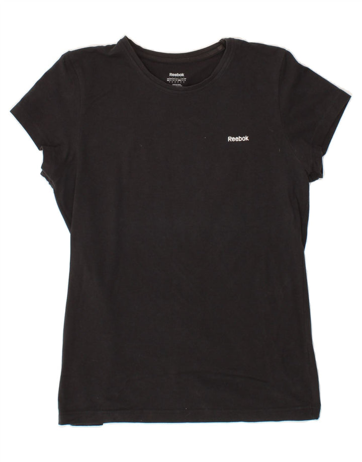 REEBOK Womens T-Shirt Top UK 14 Large Black Vintage Reebok and Second-Hand Reebok from Messina Hembry 
