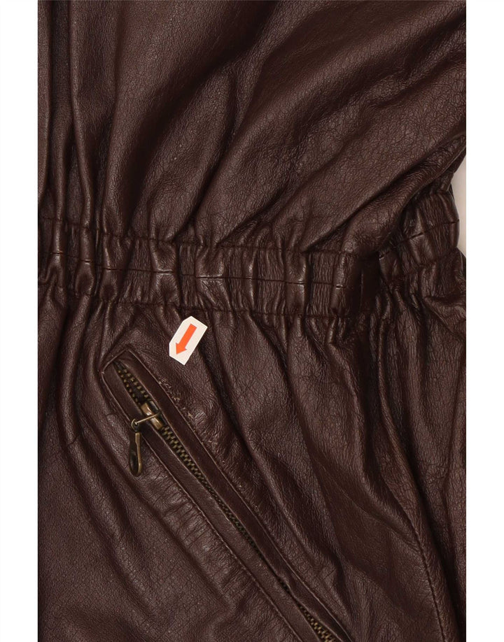 Vintage dame læderjakke UK 20 2XL Brun