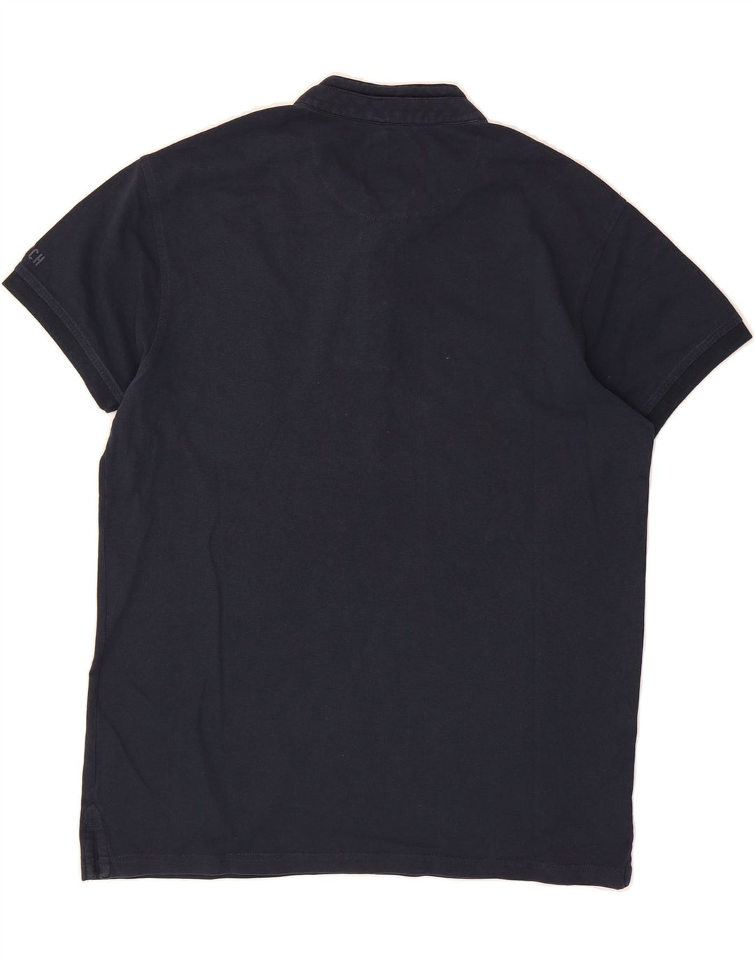 DATCH Mens Polo Shirt Large Navy Blue Cotton Vintage Datch and Second-Hand Datch from Messina Hembry 