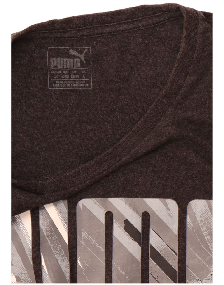 PUMA Mens Graphic T-Shirt Top Large Grey
