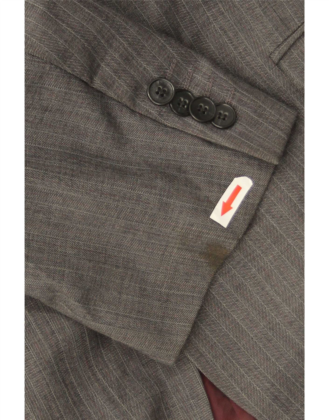 Marks & Spencer Mens 2 Button Blazer Jacket UK 44 XL Grey Herringbone Wool