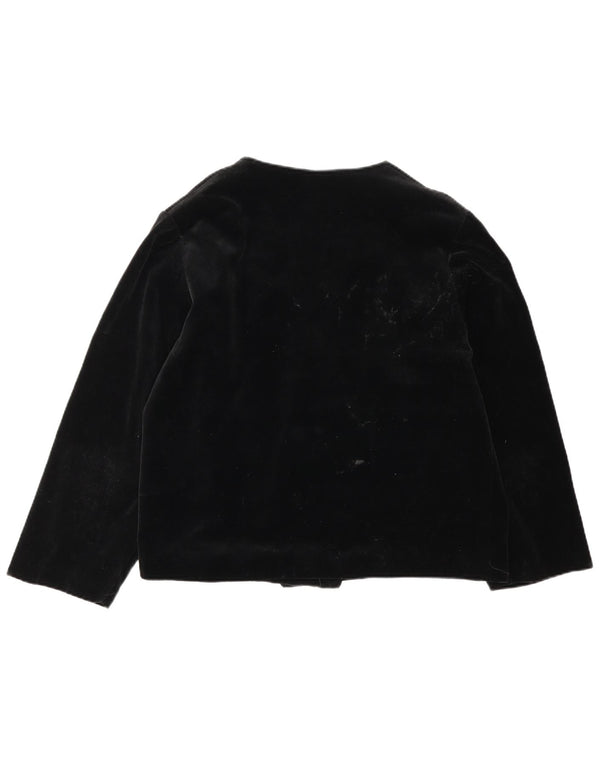 vintage Femme Velours Surdimensionné Blazer Veste UK 14 Moyen Noir Coton