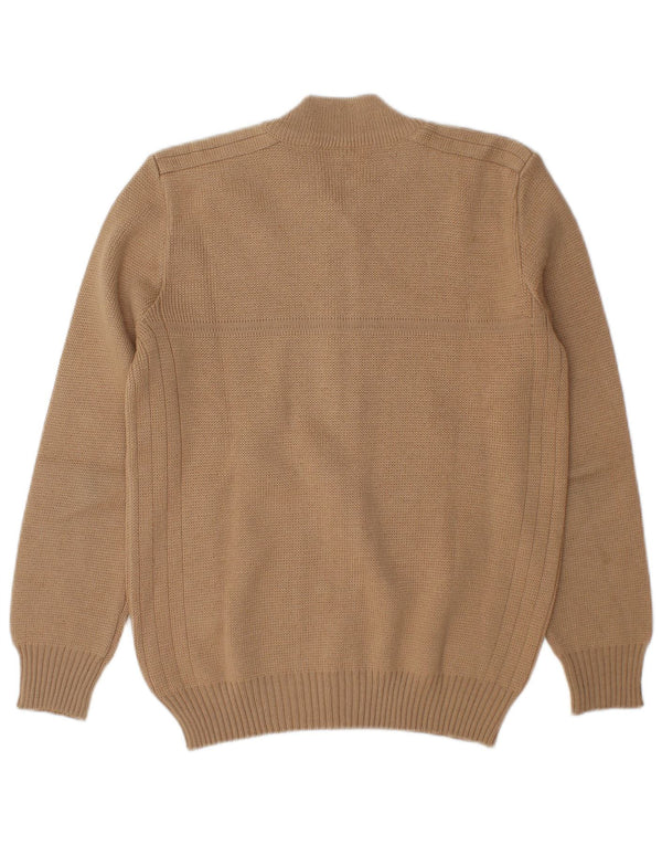 Vintage hombres Cardigan suéter medio beige