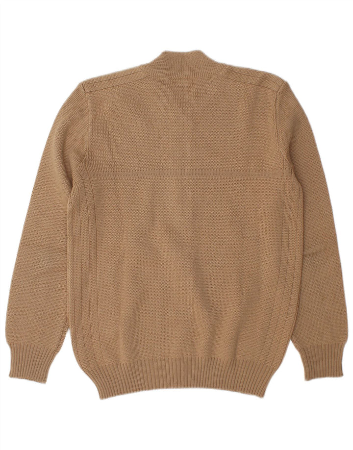 Vintage hombres Cardigan suéter medio beige