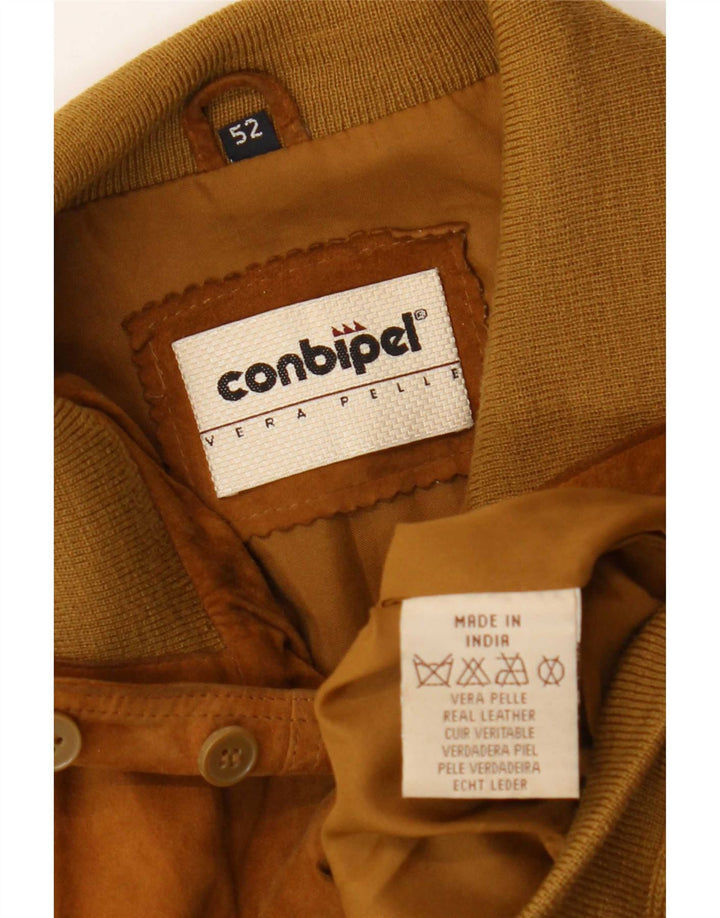Conbipel Herre Ruskind Bomber Jacket IT 52 Stor Brun Læder