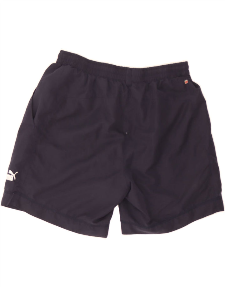 PUMA Mens Sport Shorts Large Navy Blue Polyester Vintage Puma and Second-Hand Puma from Messina Hembry 